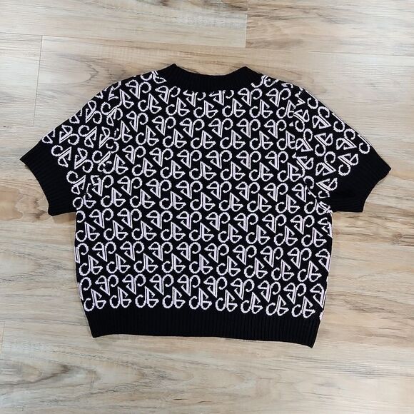 🔸️NWT H&M Divided Black & Pink Short Sleeve Cropped Sweater - Picture 14 of 16